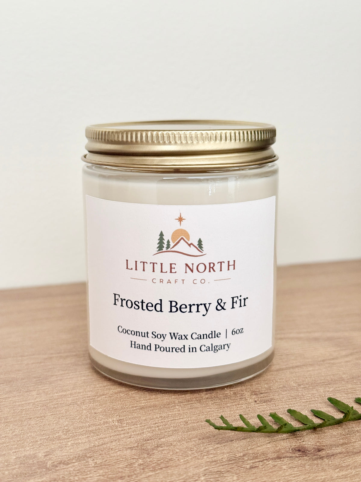 Frosted Berry & Fir coconut soy wax candle, 6oz, hand poured, holiday scented candle