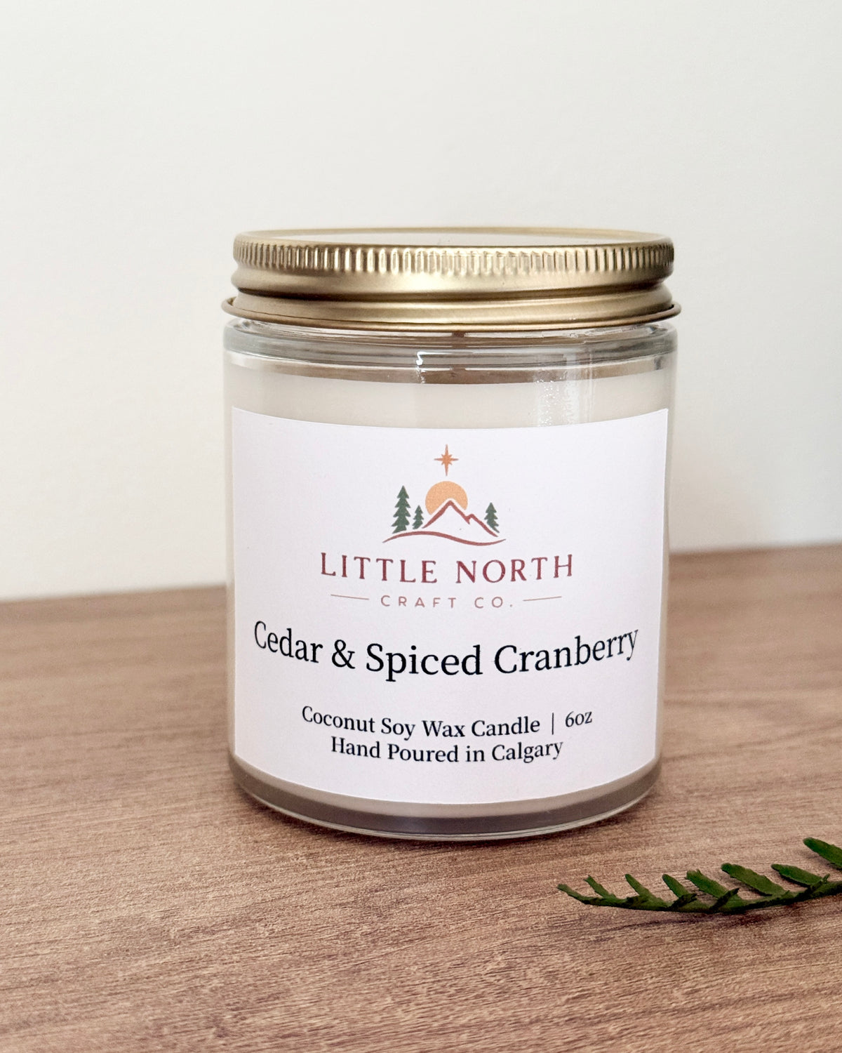 Cedar & Spiced Cranberry coconut soy wax candle, 6oz, hand poured holiday scented candle