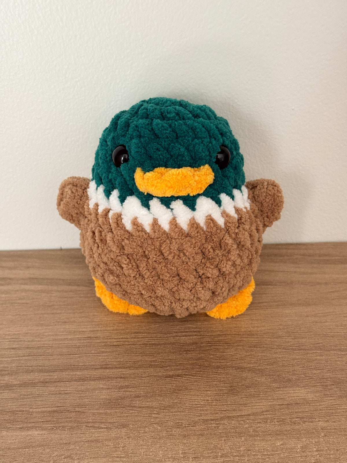 handmade crochet stuffed mallard duck plushie