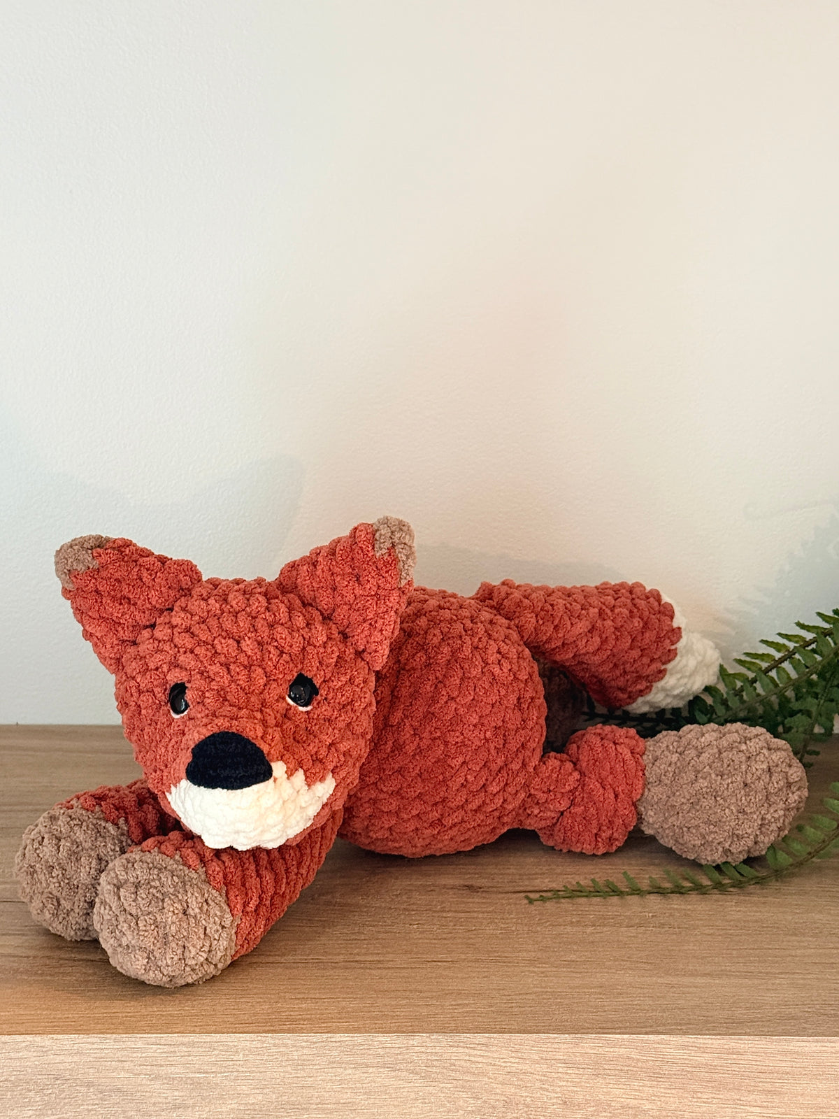 Handmade crochet stuffed fox plushie