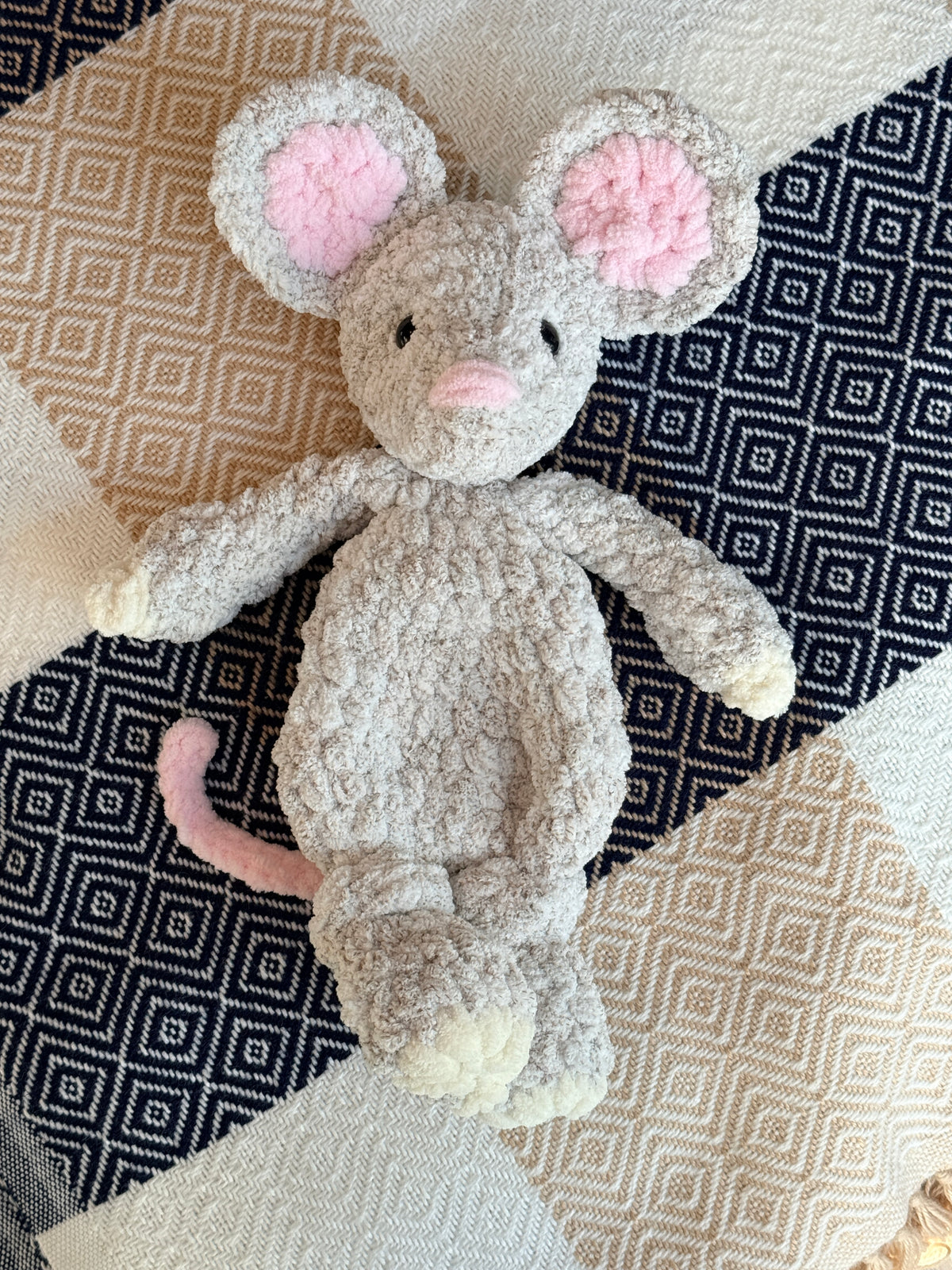 handmade mouse crochet snuggler